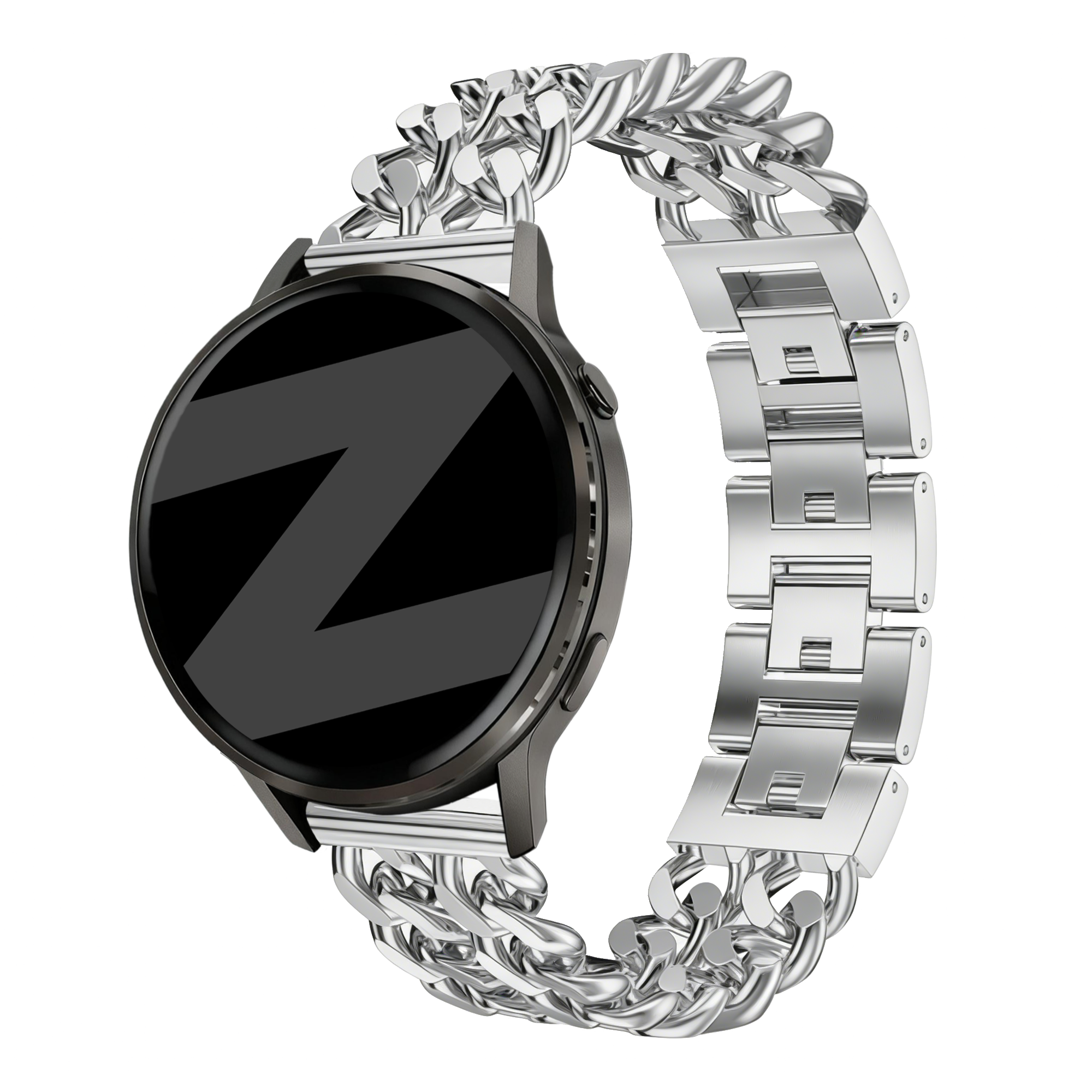 Bandz Garmin Vivomove Sport Metal Strap 'Double Chains' (Silver)