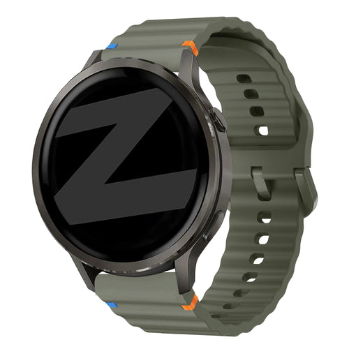 Bandz Garmin Vivoactive 4s Silicone Strap 'Wave' (Army Green)
