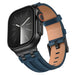 Apple Watch Solid Leather Strap (Dark Blue)