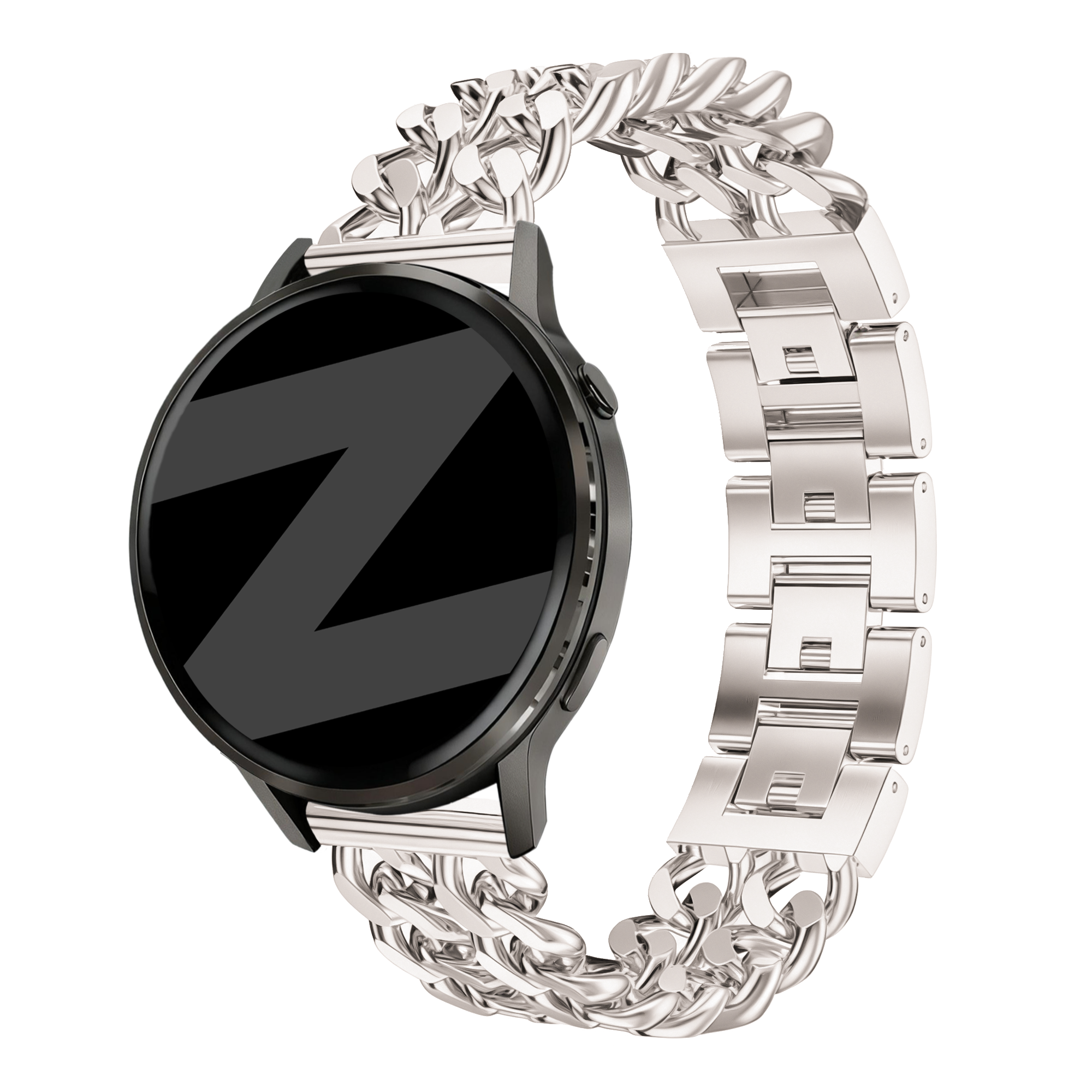 Bandz Garmin Vivomove Sport Metal Strap 'Double Chains' (Starlight)