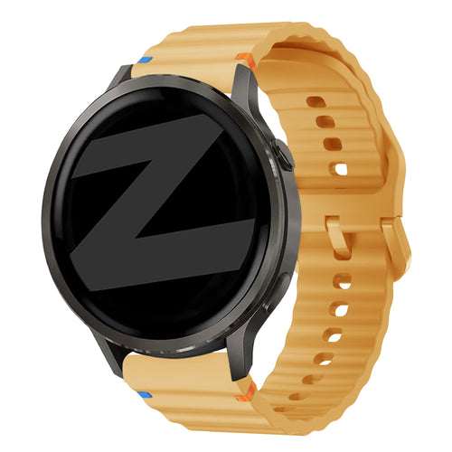 Bandz Garmin Venu 4 - 45mm Silicone Strap 'Wave' (Dark Yellow)