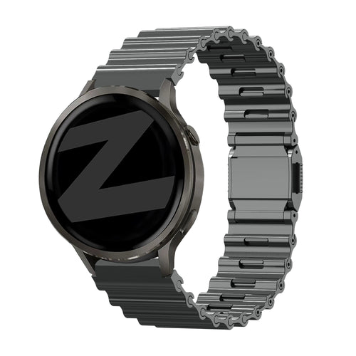 Bandz Garmin Forerunner 570 - 47mm Premium Steel Strap 'Ocean' (Titanium Grey)