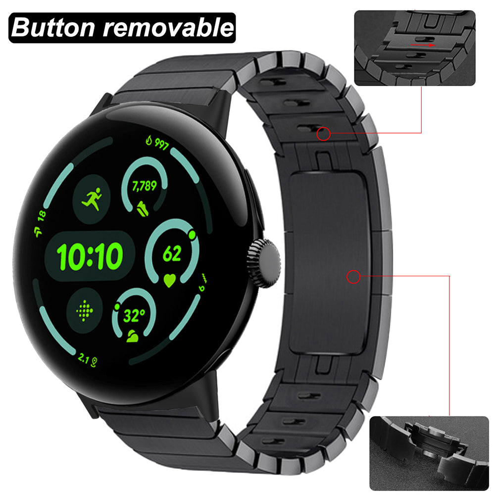 Google Pixel Watch 3 - 45mm Premium Metal Link Strap (Black)