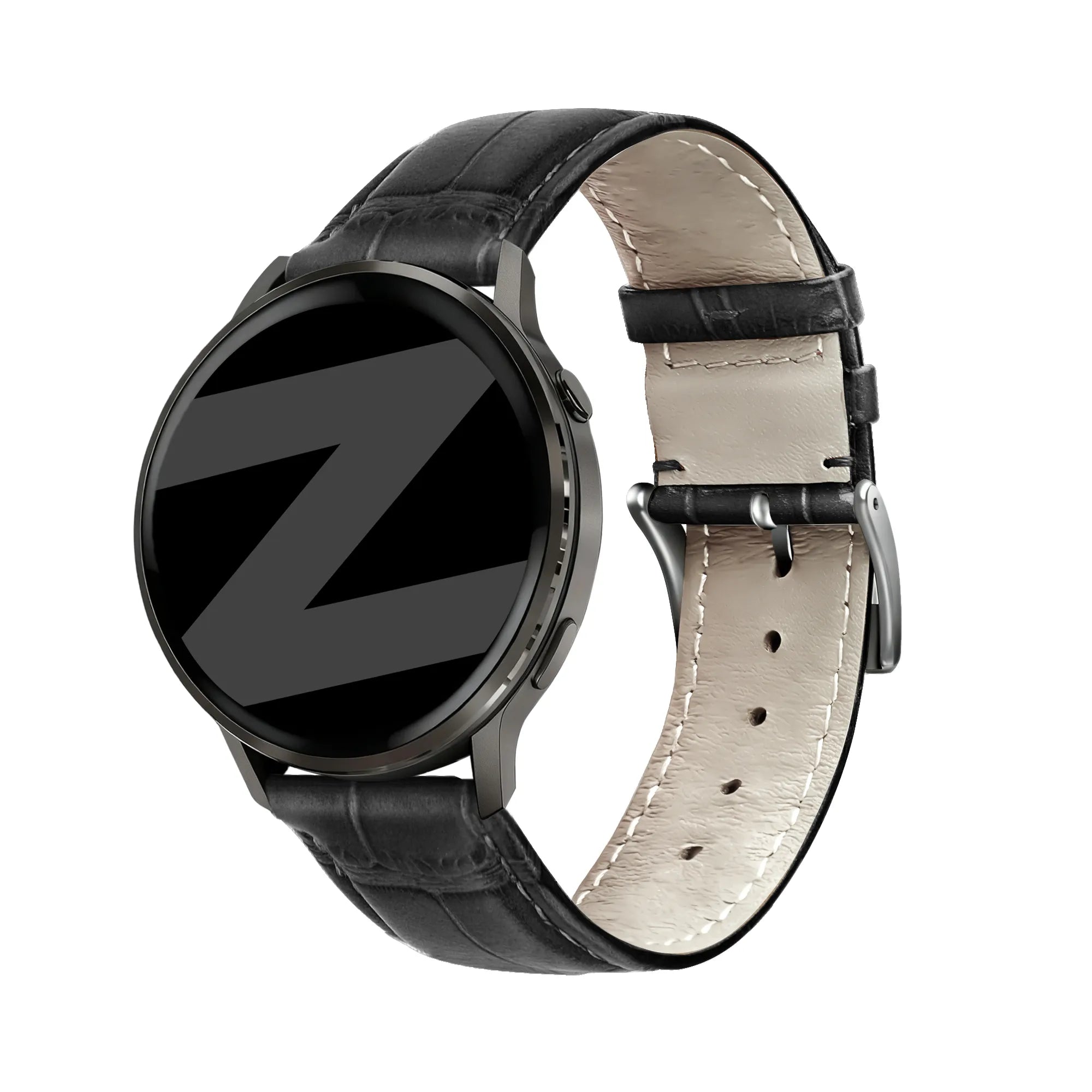 Bandz Garmin Forerunner 70 Leather Strap Crocodile Grain (Black)