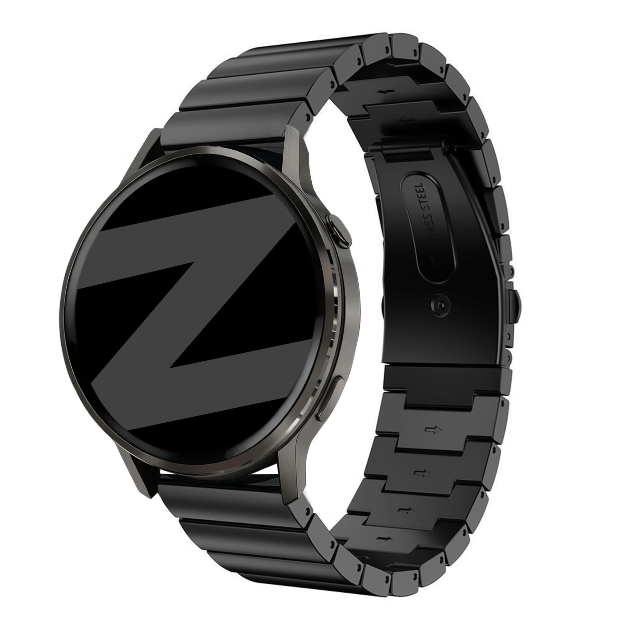 Bandz Garmin Vivoactive 4 Steel Strap 'One Bead' (Black)