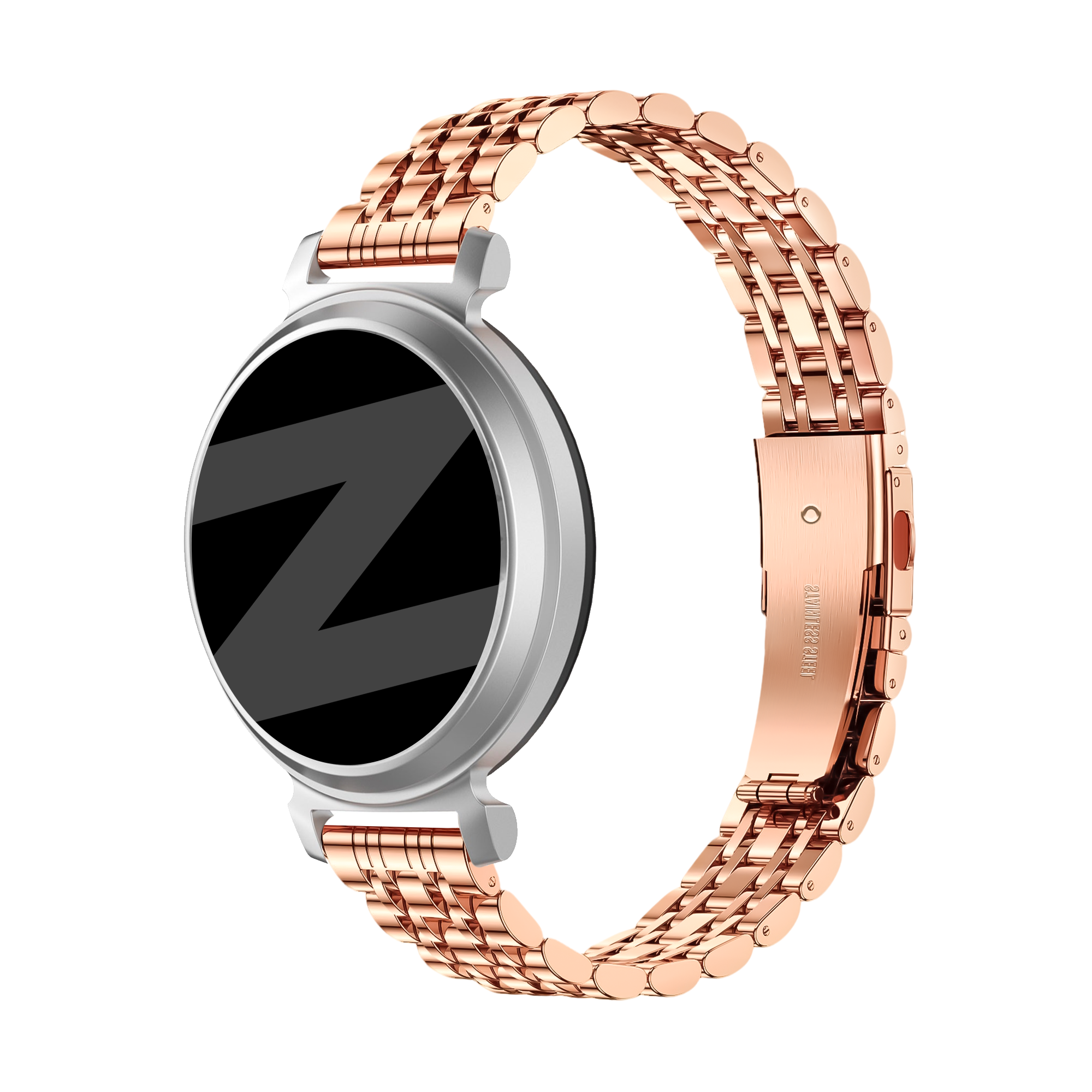 Bandz Pebble Round 2 - 14mm Steel Strap 'Deluxe' (Rose Gold)