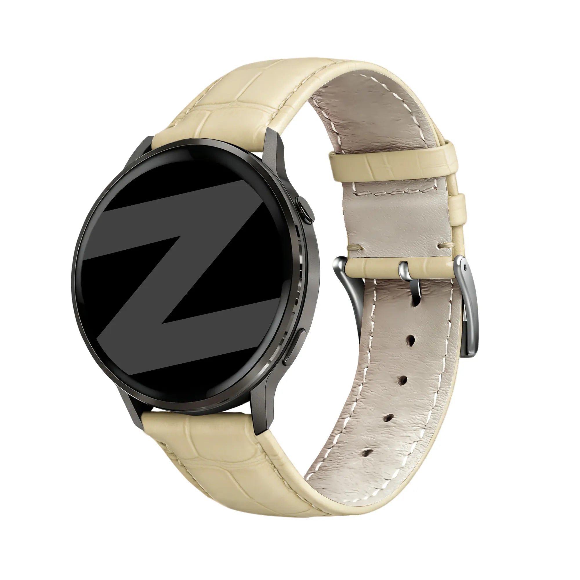 Bandz Garmin Forerunner 170 Leather Strap Crocodile Grain (Beige)