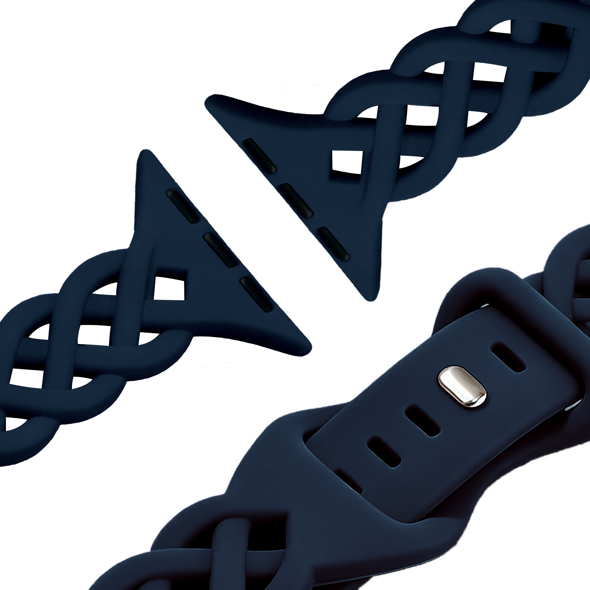 Bandz Apple Watch Silicone Strap 'Braided' (Dark Blue)
