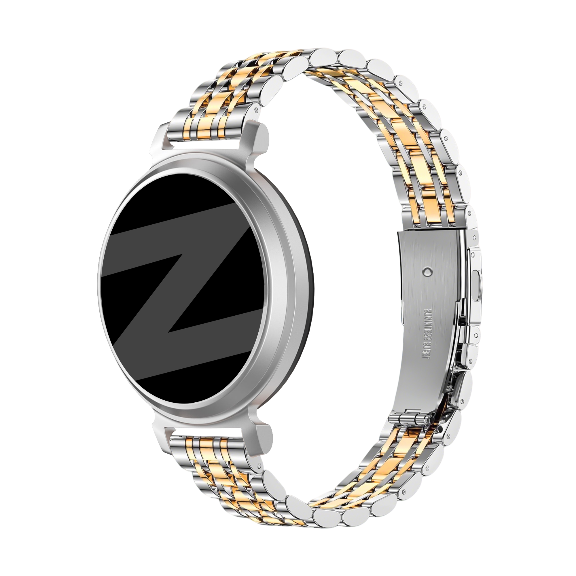 Bandz Pebble Round 2 - 14mm Steel Strap 'Deluxe' (Silver/Gold)