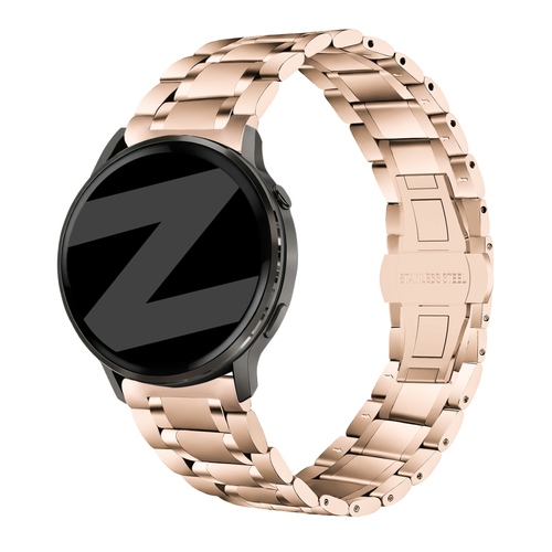 Bandz Garmin Venu Steel Link Strap 'Deluxe' (Rose Gold)