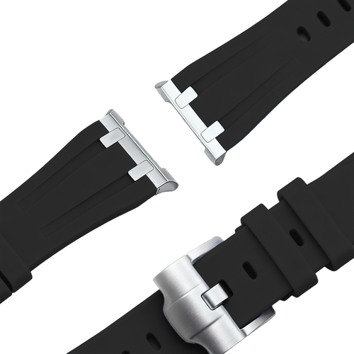 Bandz Samsung Galaxy Watch 8 - 44mm Silicone Strap 'Luxe Liquid' (Black)