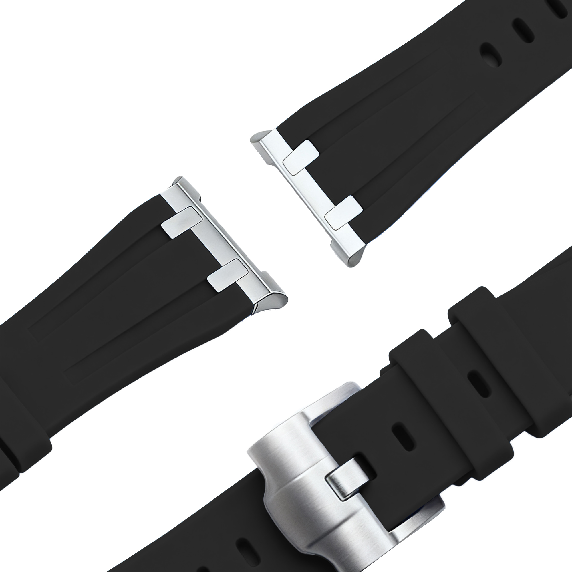Bandz Samsung Galaxy Watch 8 - 44mm Silicone Strap 'Luxe Liquid' (Black)