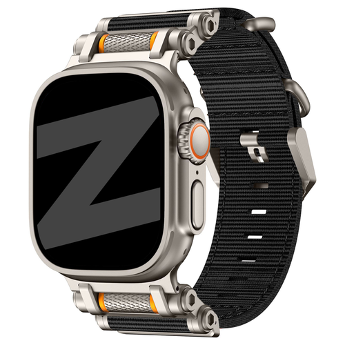 Bandz Apple Watch Ultra Nylon Strap 'Explorer' (Black with Titanium)