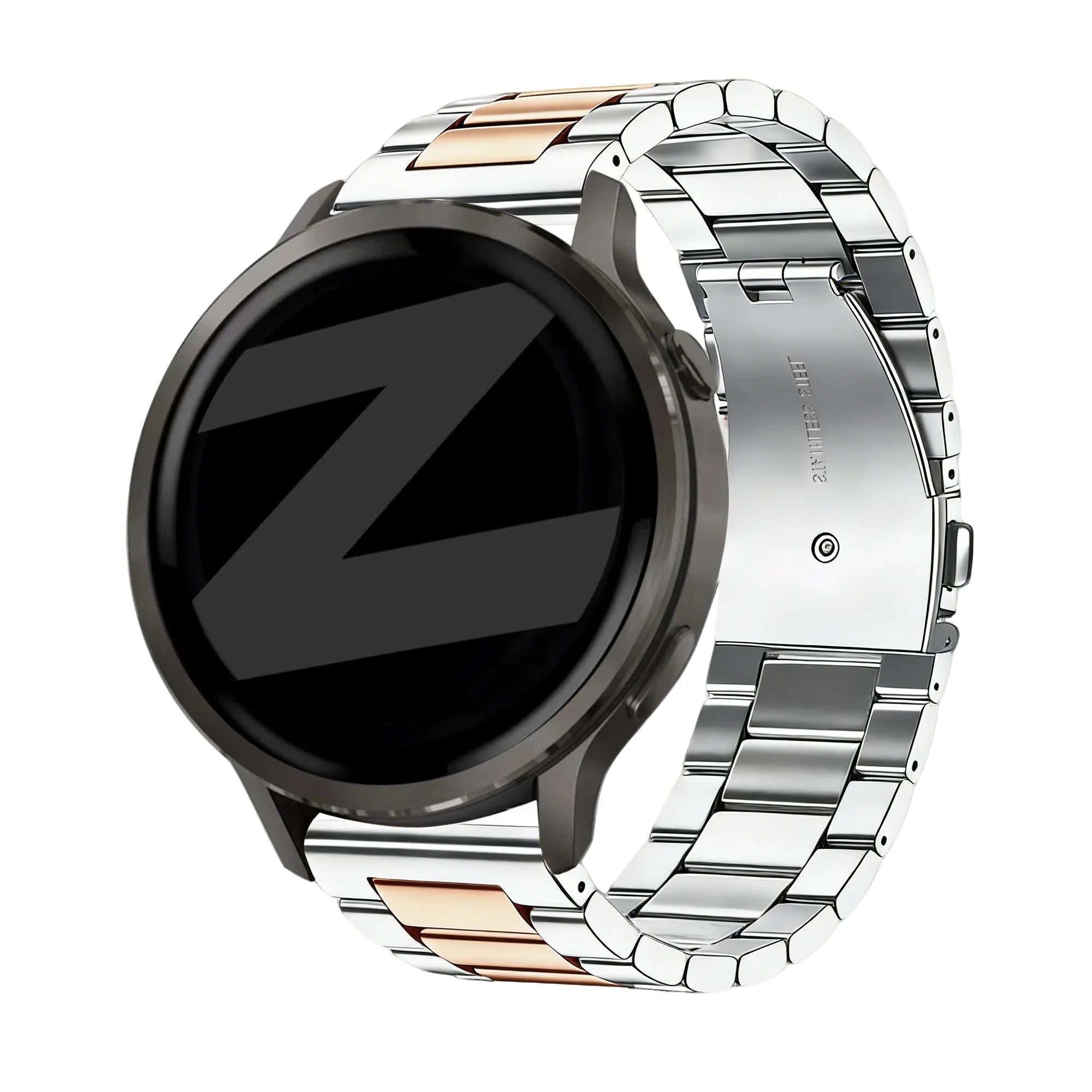 Bandz Garmin Forerunner 70 Steel Strap 'Classic' (Silver/Rose Gold)