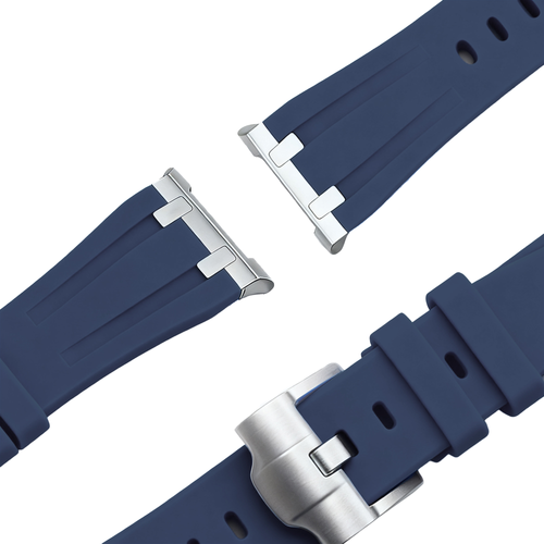 Bandz Samsung Galaxy Watch 8 Classic Silicone Strap 'Luxe Liquid' (Dark Blue)