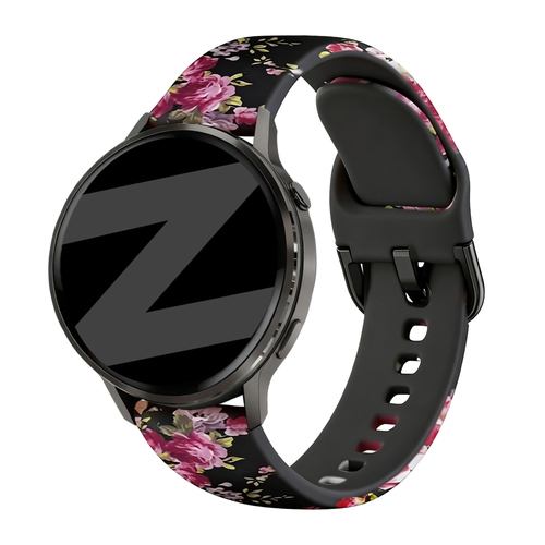 Bandz Garmin Vivoactive 3 Silicone Strap 'Pink Flower'