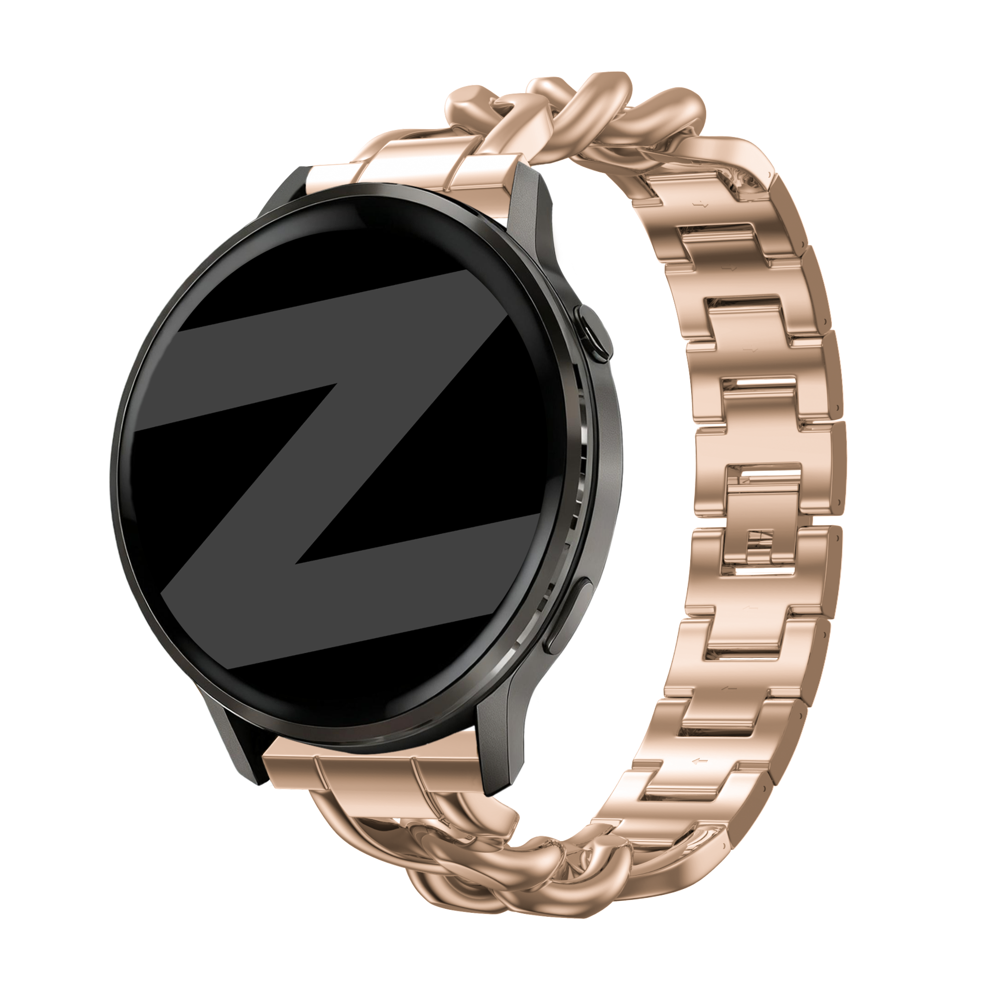 Bandz Garmin Forerunner 570 - 42mm Metal Strap 'Chains' (Rose Gold)