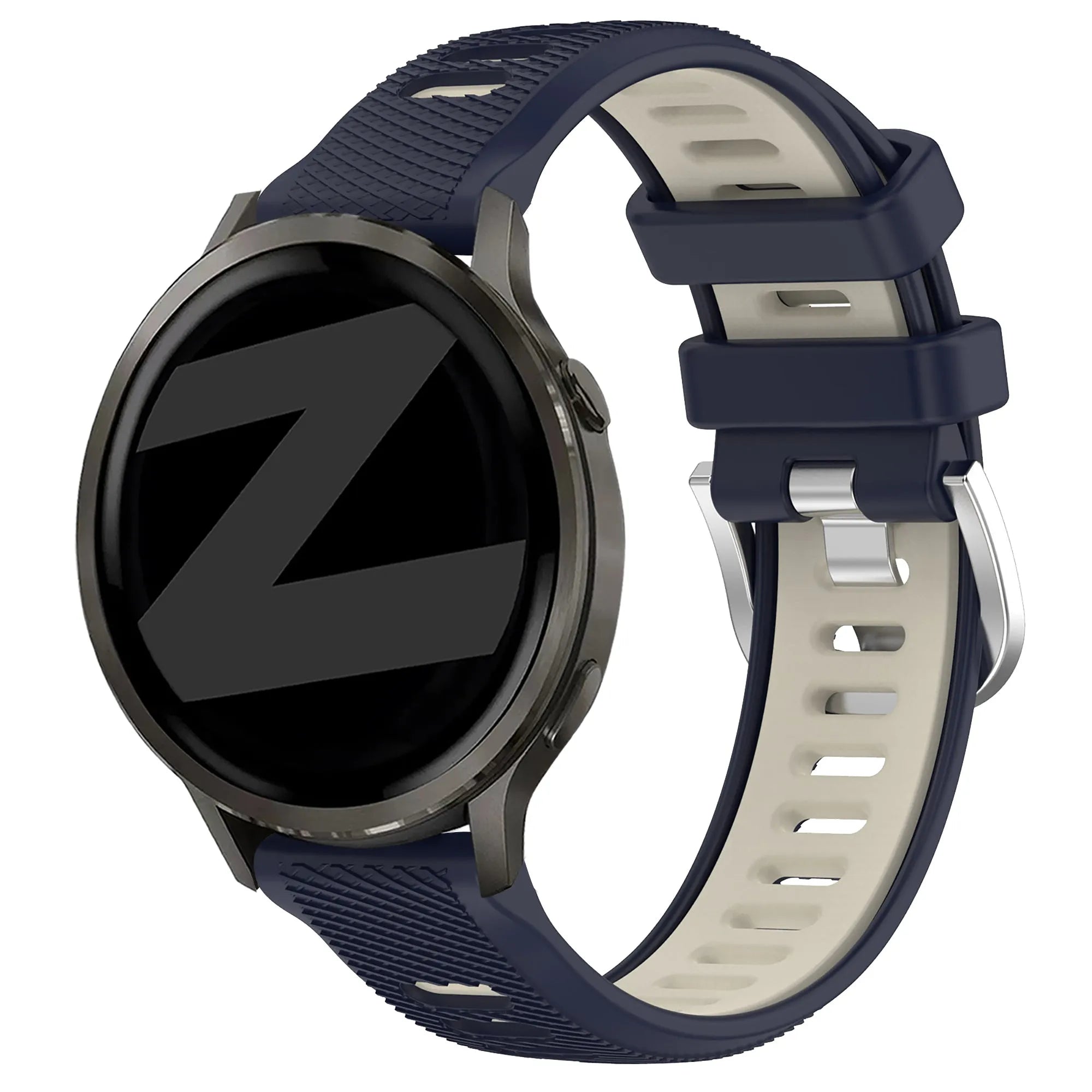 Bandz Garmin Forerunner 265s Sport Strap with Buckle (Dark Blue/Beige)