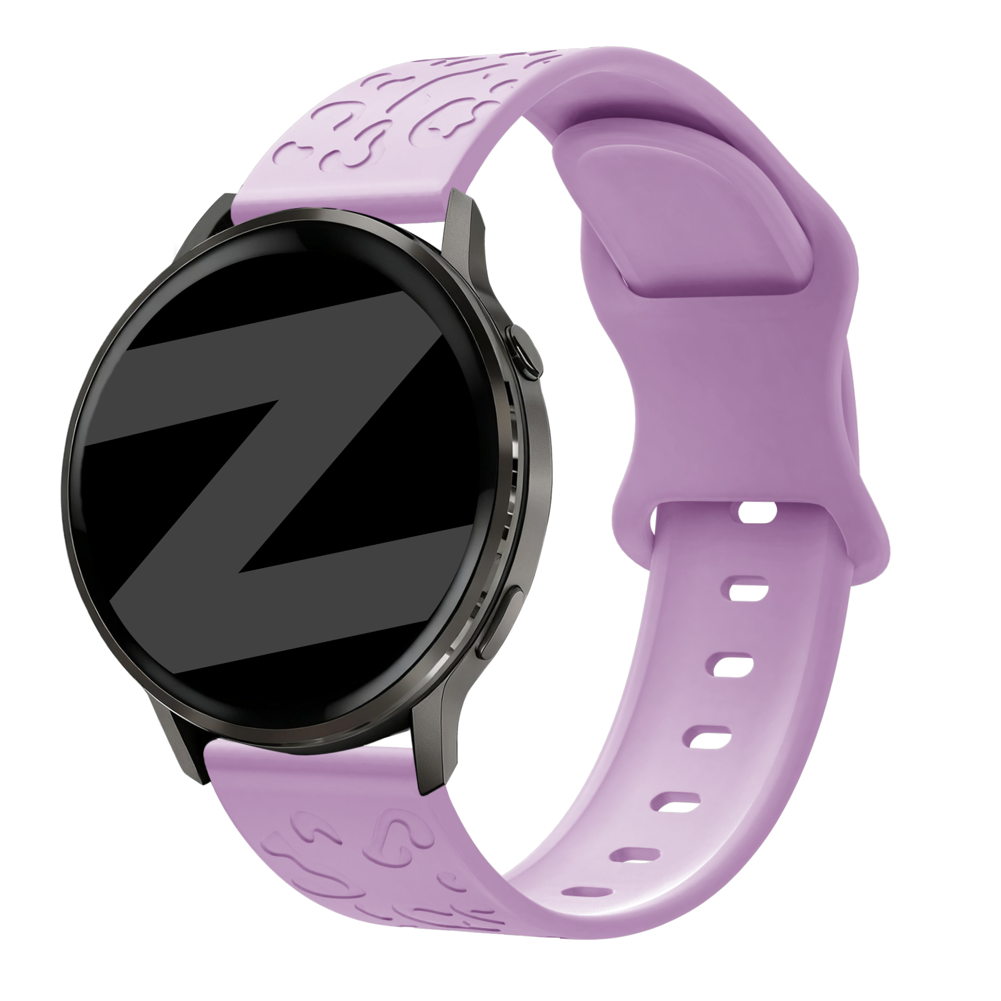 Bandz Garmin Forerunner 570 - 42mm Silicone Strap 'Leopard' (Light Purple)
