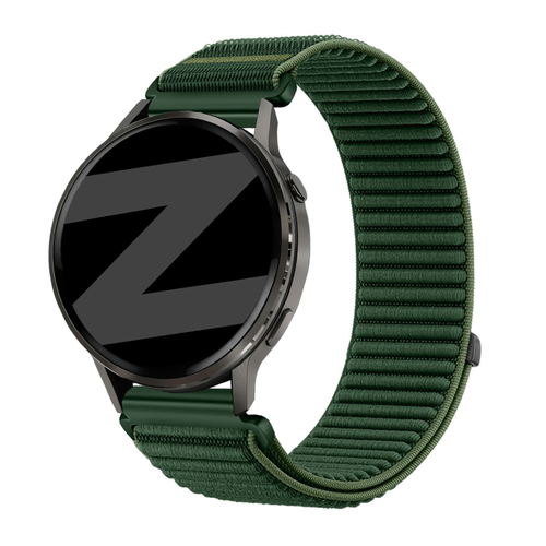 Bandz Garmin Vivoactive 6 Nylon Strap 'Wave' (Dark Green)