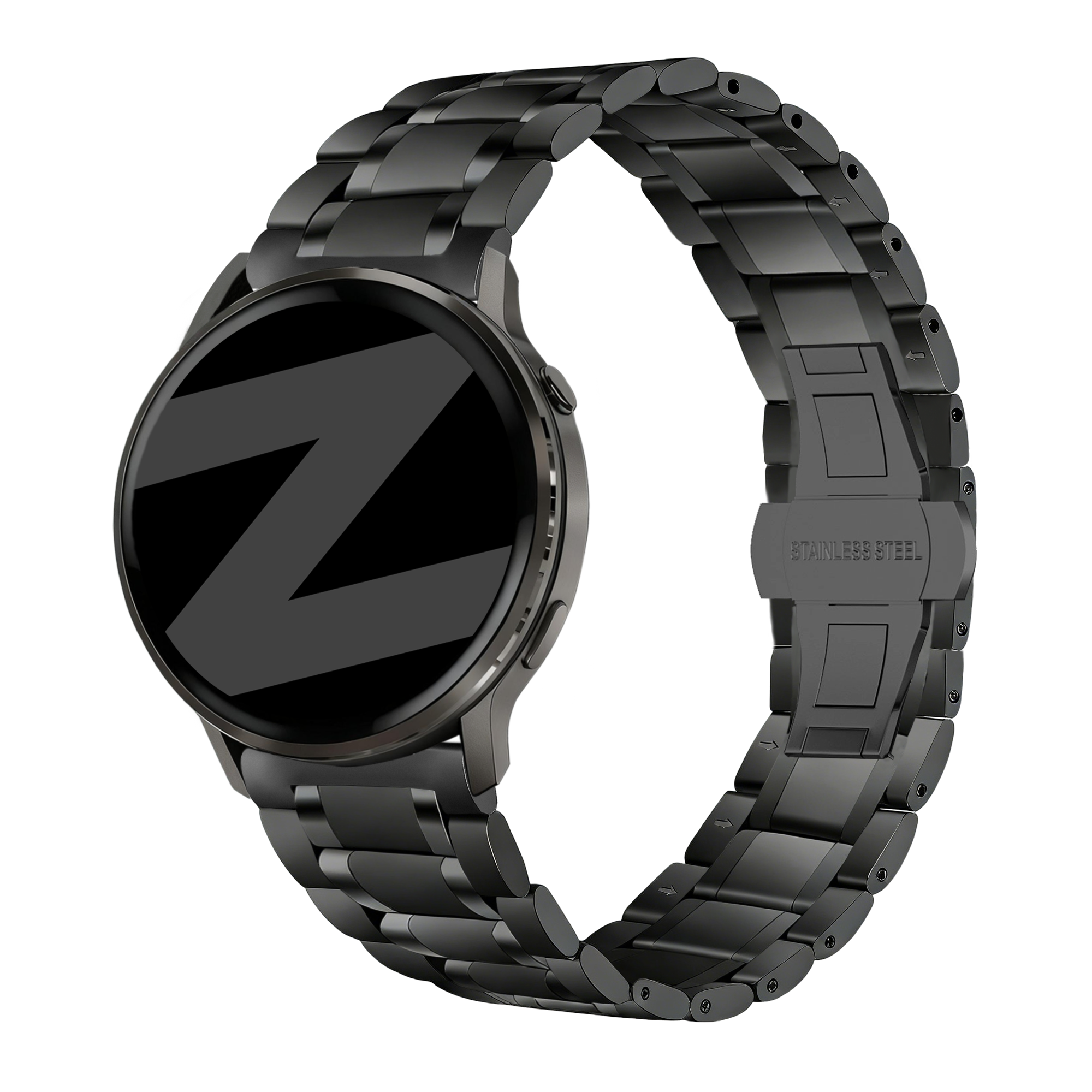 Bandz Garmin Forerunner 255s Steel Link Strap 'Deluxe' (Black)