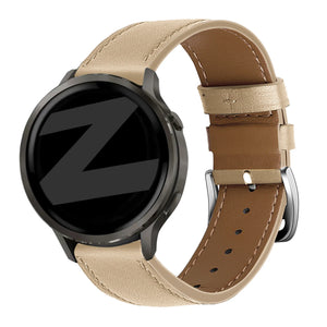 Bandz Garmin Forerunner 255s Leather Strap 'Deluxe' (Milk Tea)