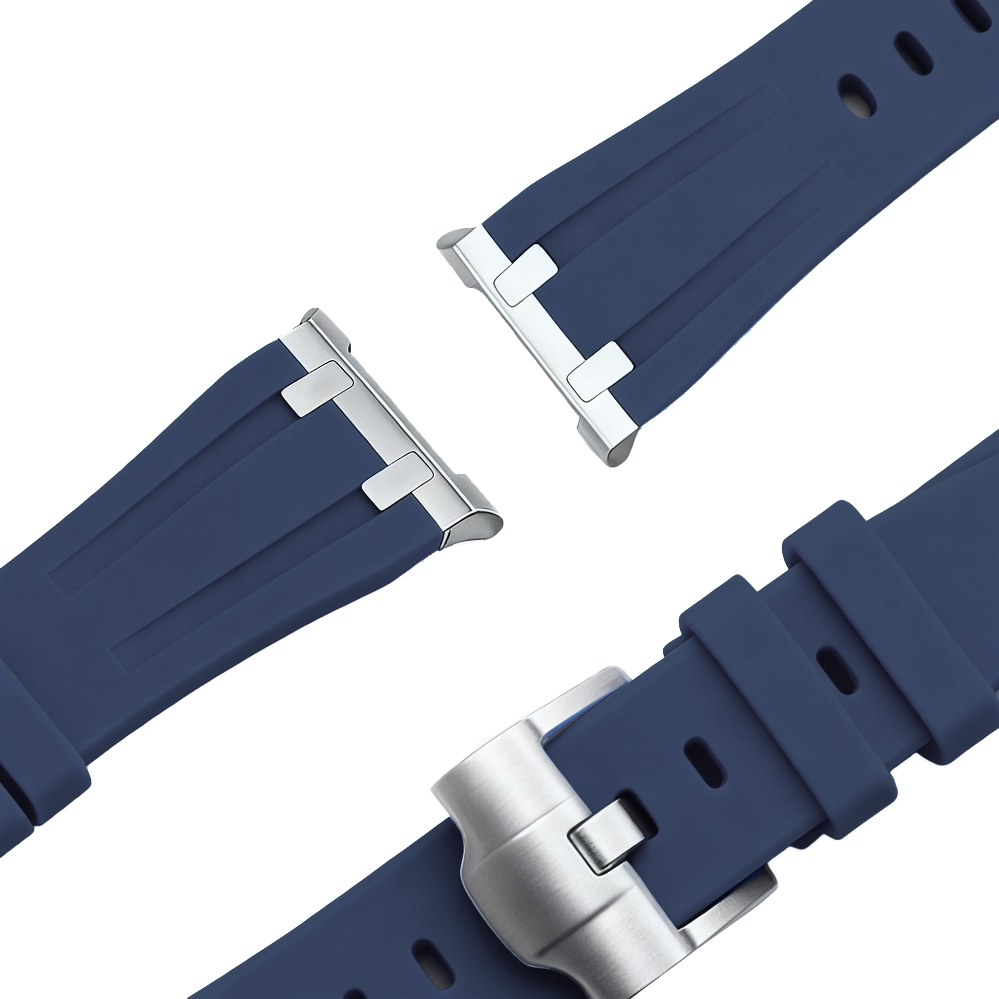 Bandz Samsung Galaxy Watch 8 - 44mm Silicone Strap 'Luxe Liquid' (Dark Blue)