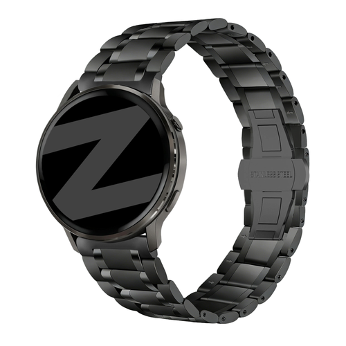 Bandz Garmin Forerunner 245 Steel Link Strap 'Deluxe' (Black)