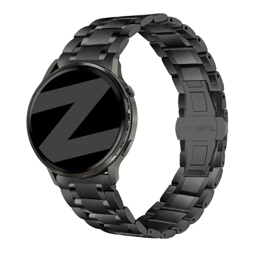 Bandz Garmin Forerunner 70 Steel Link Strap 'Deluxe' (Black)