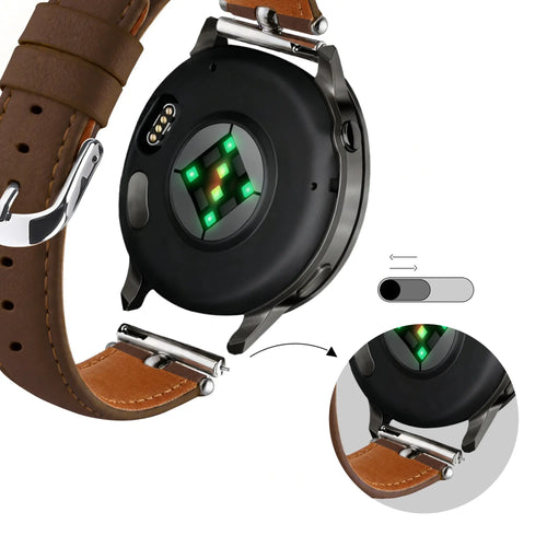Bandz Oozoo Smartwatch 20mm Leather Strap 'Bullet' (Brown)