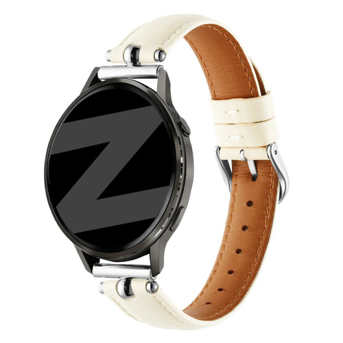 Bandz Actyve Smartwatch 20mm Leather Strap 'Bullet' (White)