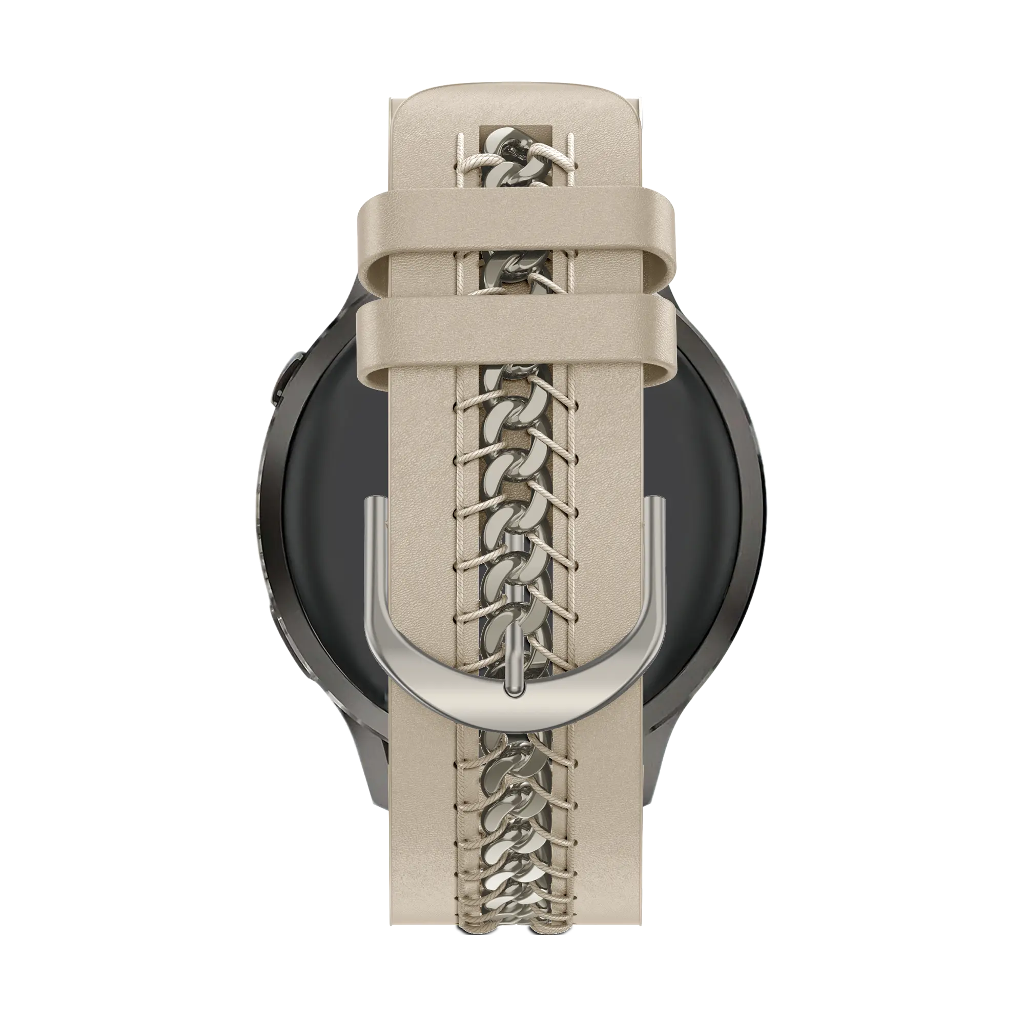 Bandz Garmin Forerunner 170 Leather Strap 'Chains' (Beige)