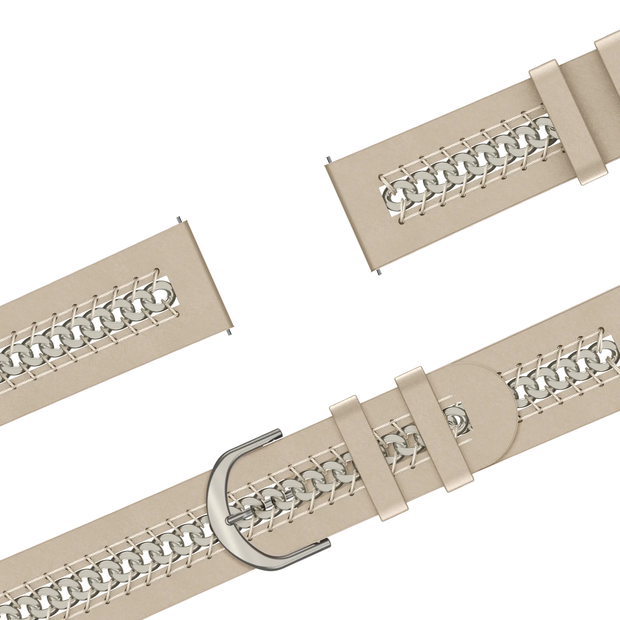 Bandz Garmin Forerunner 170 Leather Strap 'Chains' (Beige)