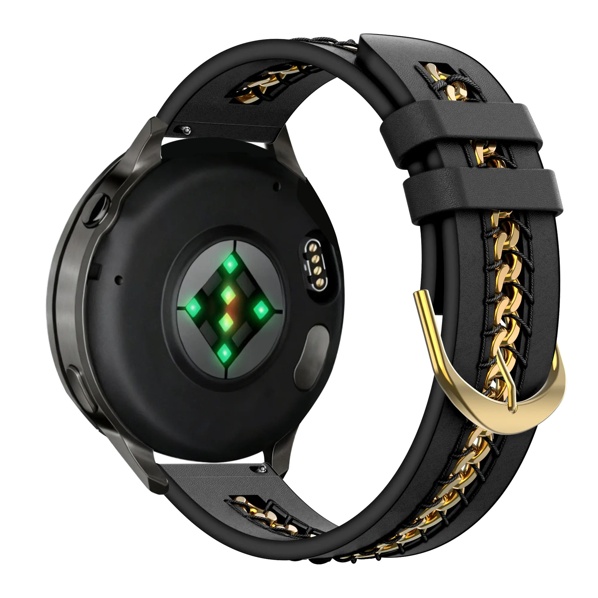 Bandz Garmin Forerunner 170 Leather Strap 'Chains' (Black)