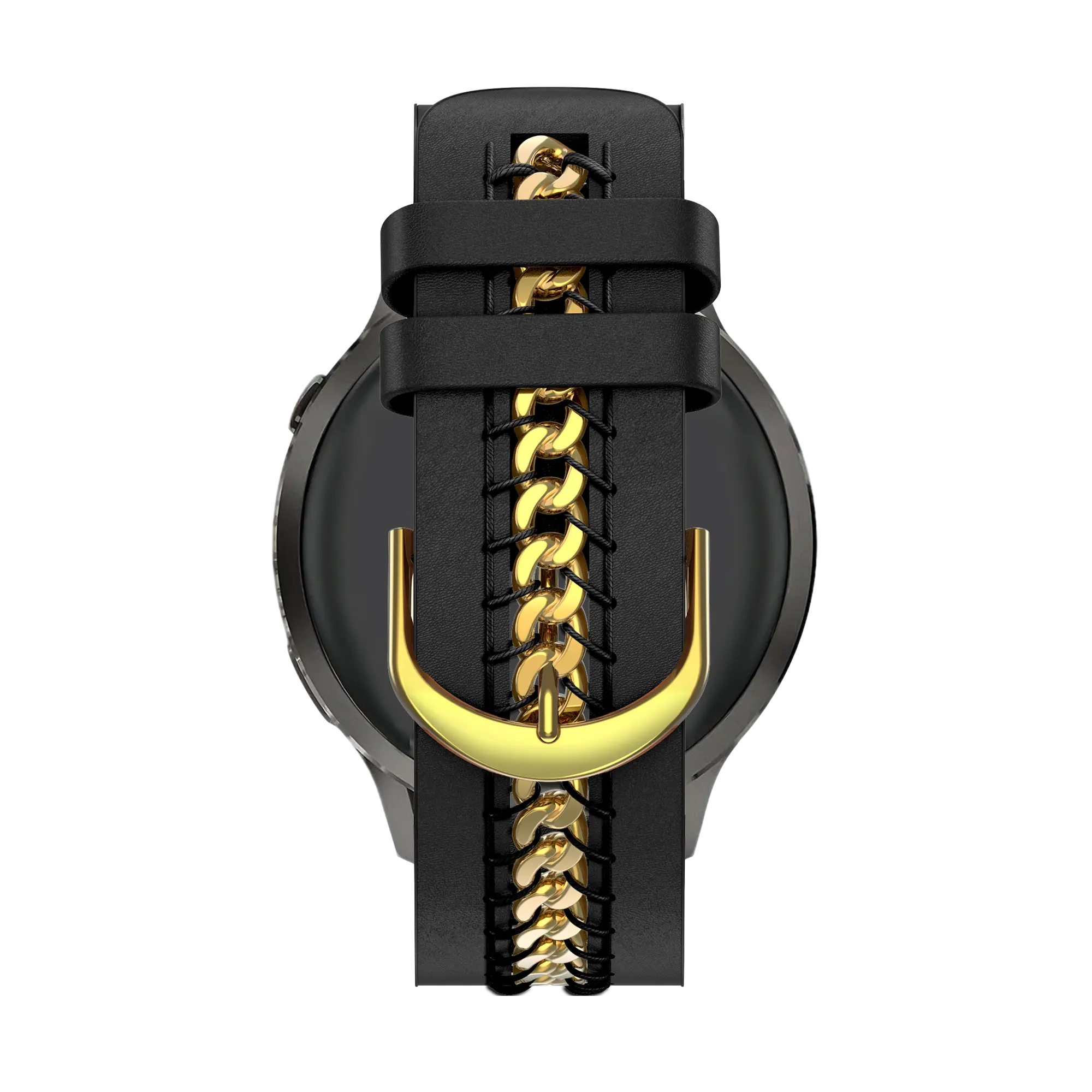 Bandz Garmin Forerunner 170 Leather Strap 'Chains' (Black)