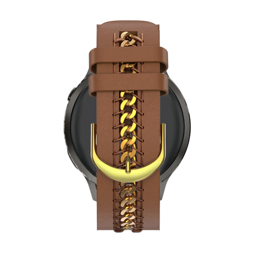 Bandz Garmin Forerunner 170 Leather Strap 'Chains' (Brown)