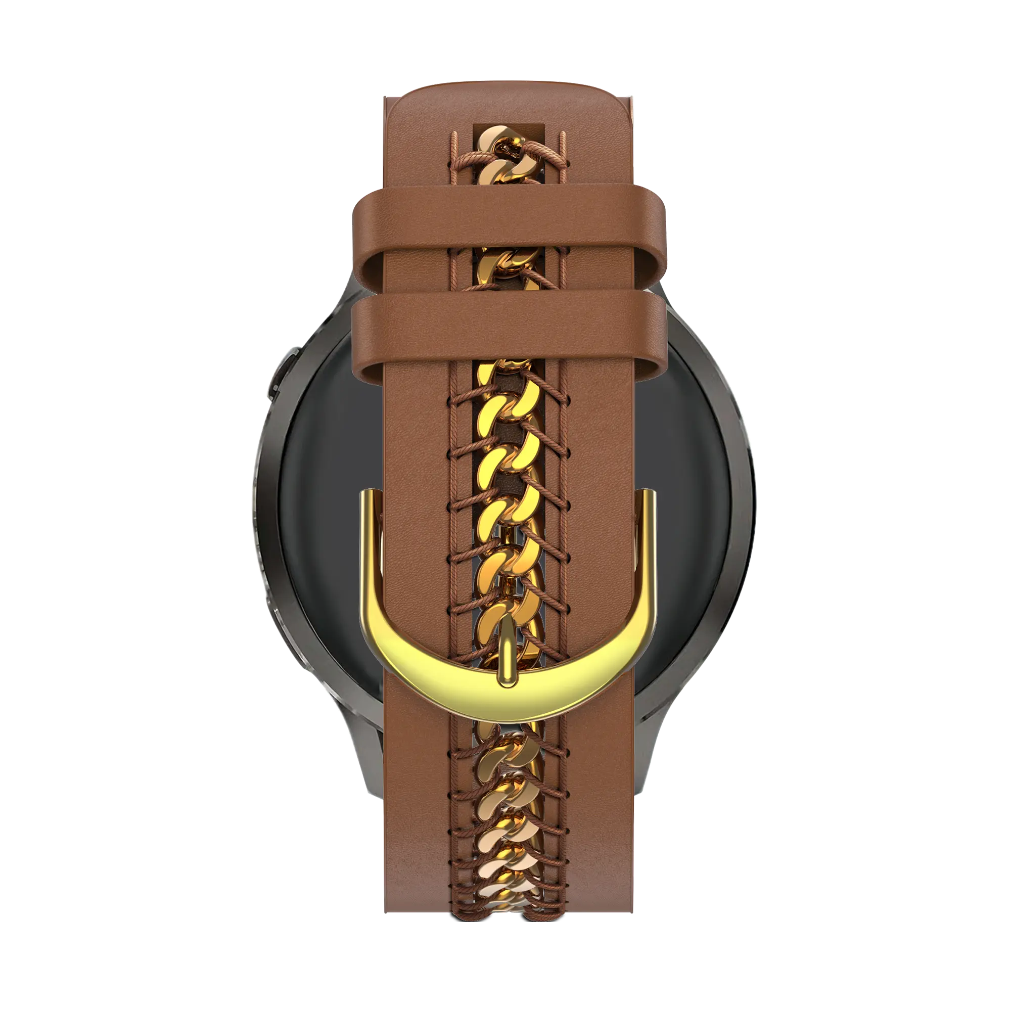 Bandz Garmin Forerunner 170 Leather Strap 'Chains' (Brown)