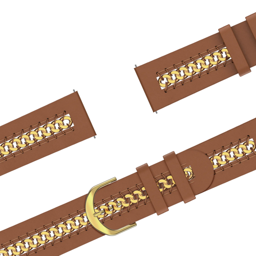 Bandz Garmin Forerunner 170 Leather Strap 'Chains' (Brown)