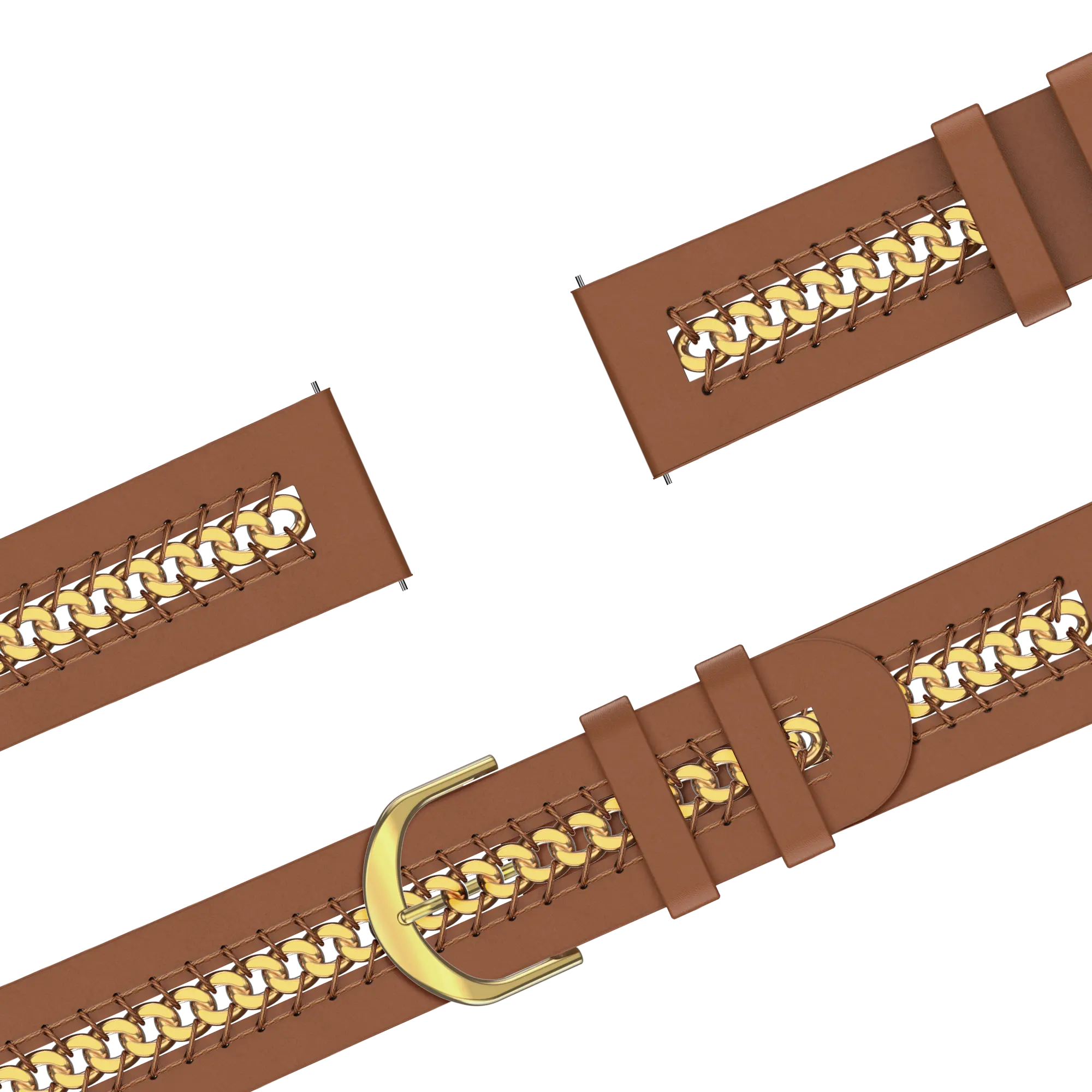 Bandz Garmin Forerunner 170 Leather Strap 'Chains' (Brown)