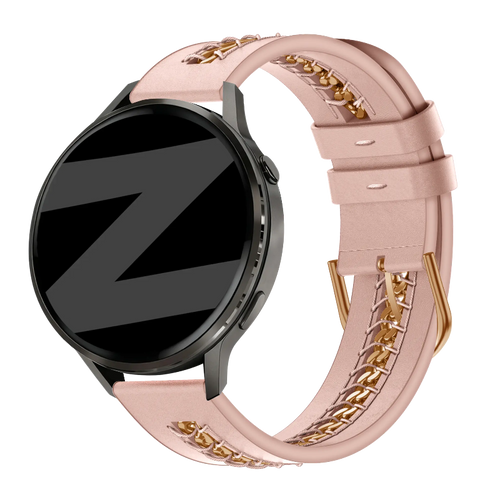 garmin 20mm leather band chains pink