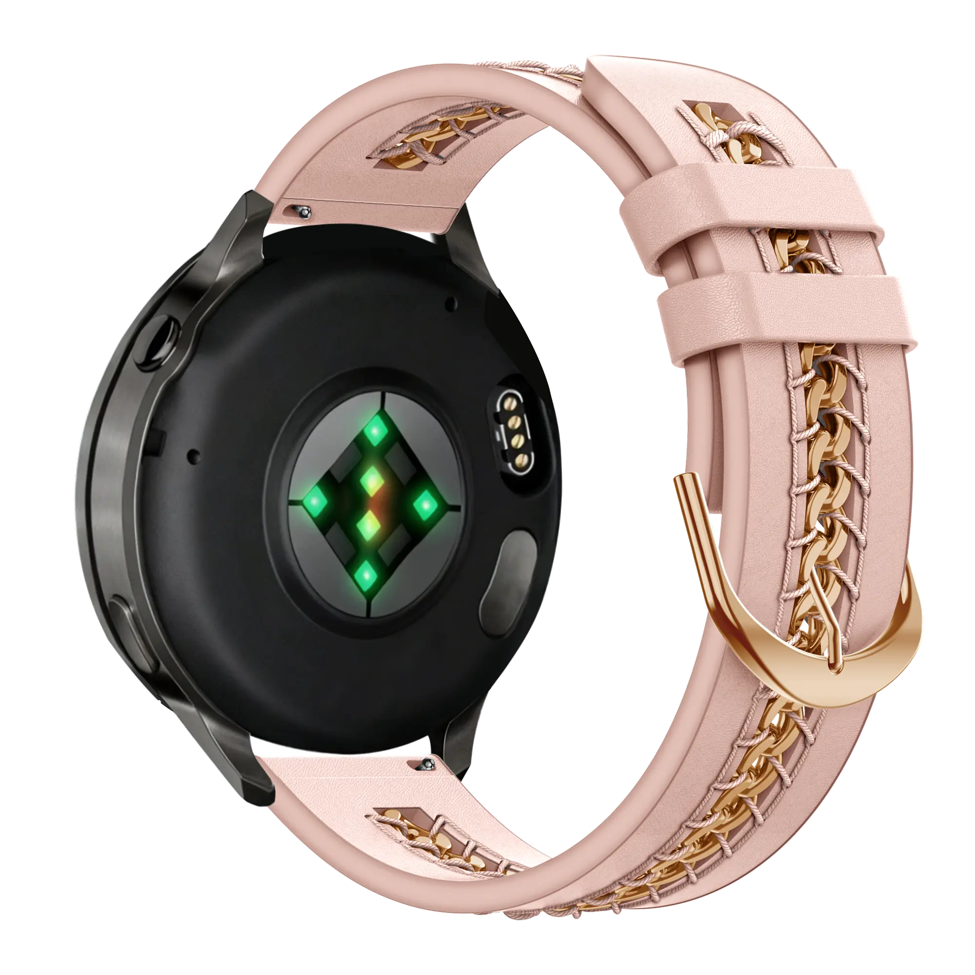 Bandz Garmin Forerunner 170 Leather Strap 'Chains' (Pink)