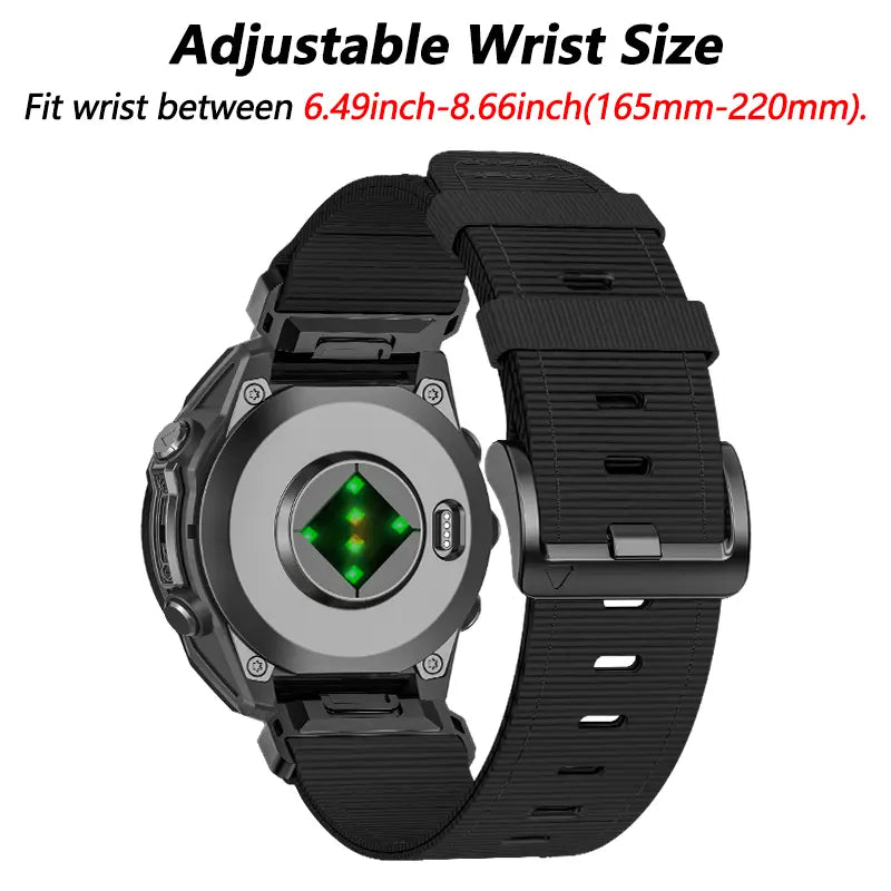 Garmin Quatix 8 Pro - 47mm Premium Buckled Nylon Strap (Green)