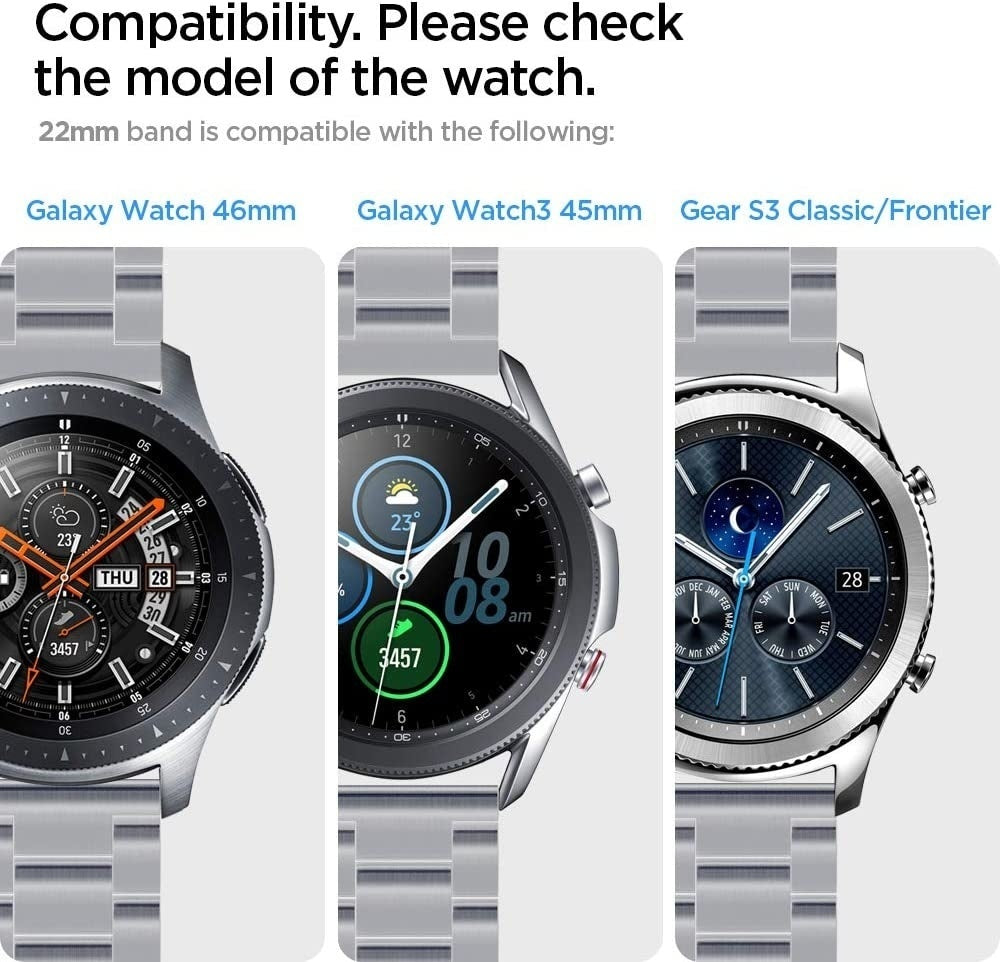Samsung Galaxy Watch 46mm Steel Strap (Black/Silver)