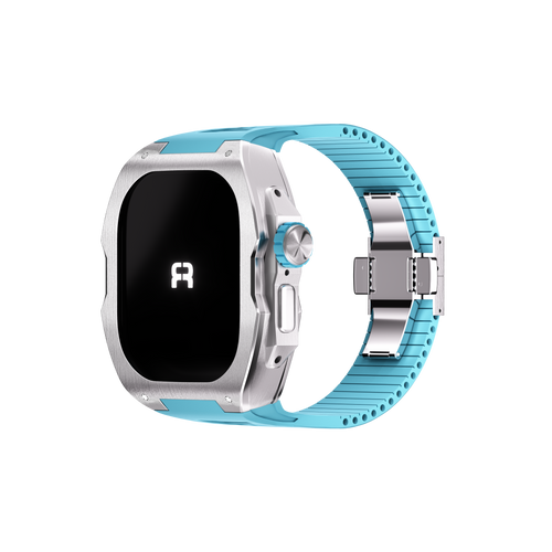 Reqior Apple Watch Ultra Case with Rubber Strap (Blue)