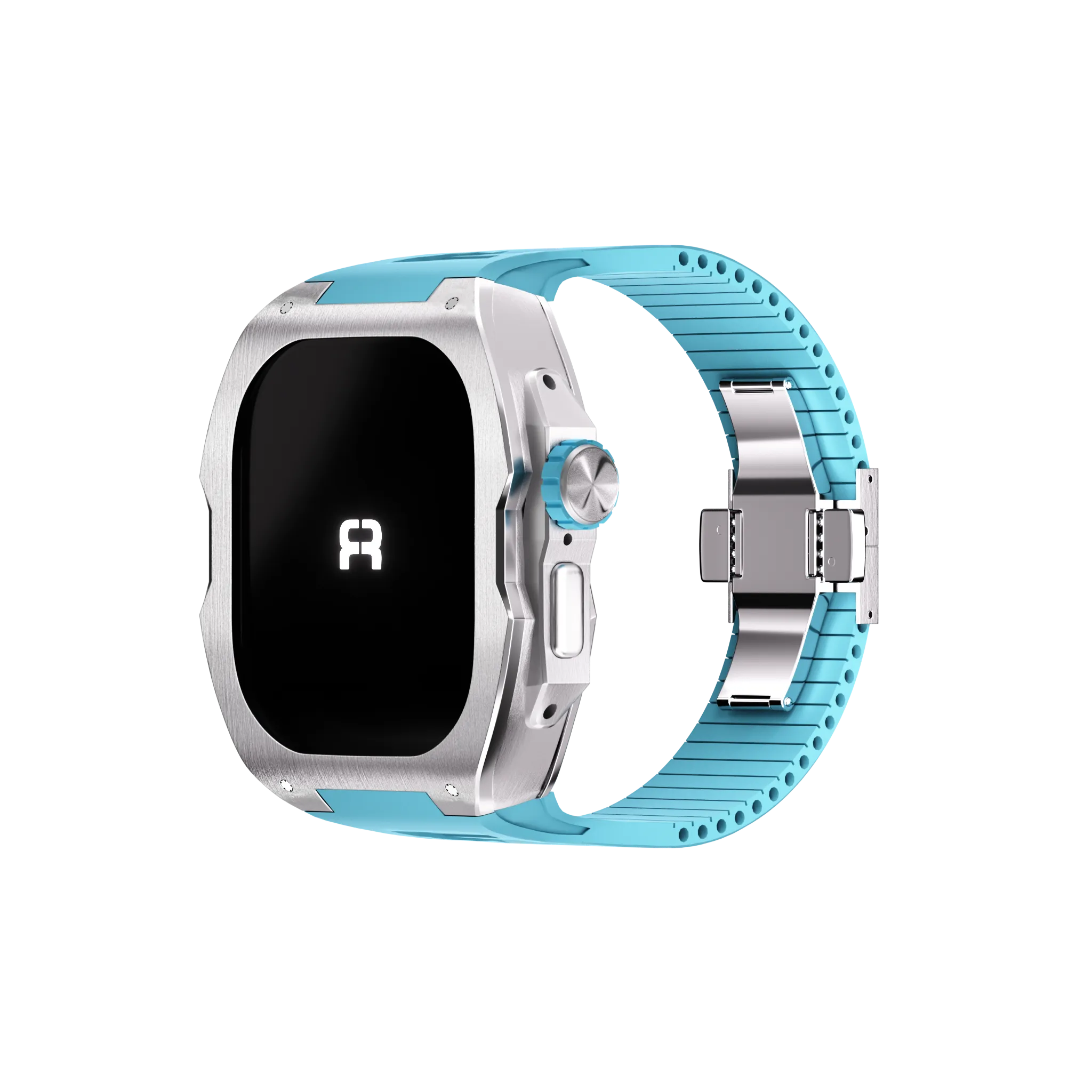 Reqior Apple Watch Ultra Case with Rubber Strap (Blue)