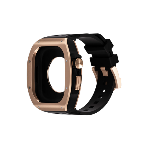 Reqior Apple Watch 45mm Polymer and Metal Case with Rubber Strap (Rose Gold)