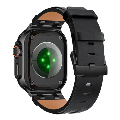 Apple Watch Solid Leather Strap (Black)