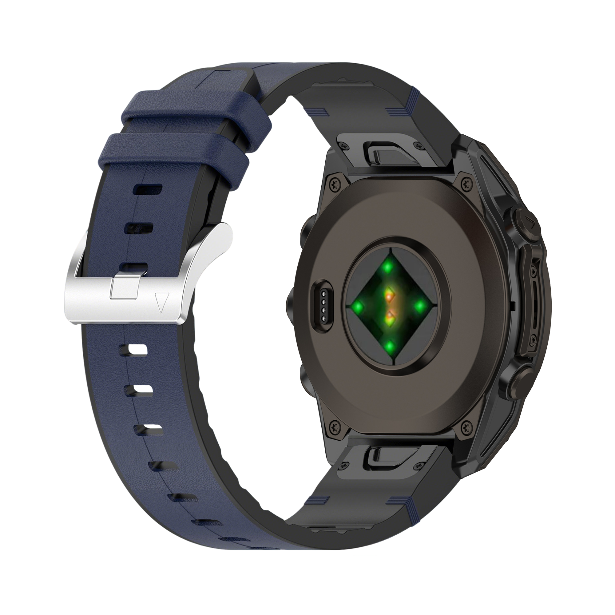 Garmin Fenix 8 - 51mm Leather Hybrid Strap (Blue)