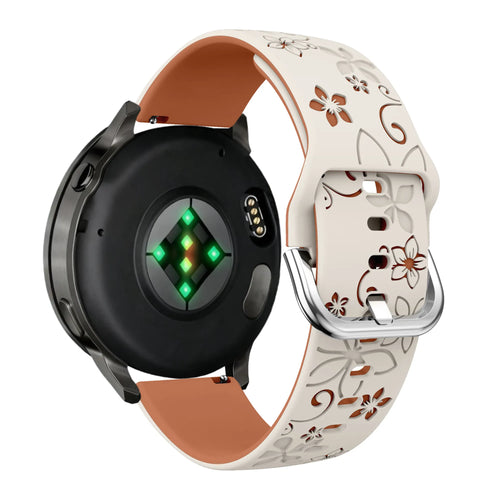 Bandz Garmin Forerunner 70 Silicone Strap 'Flowers' (Starlight/Brown)