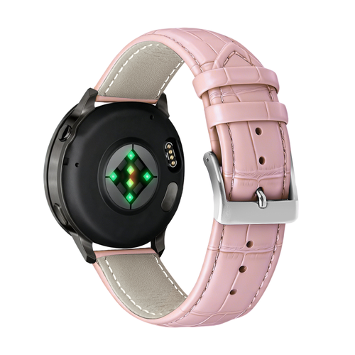 Bandz Garmin Vivoactive 6 Leather Strap Crocodile Grain (Pink)